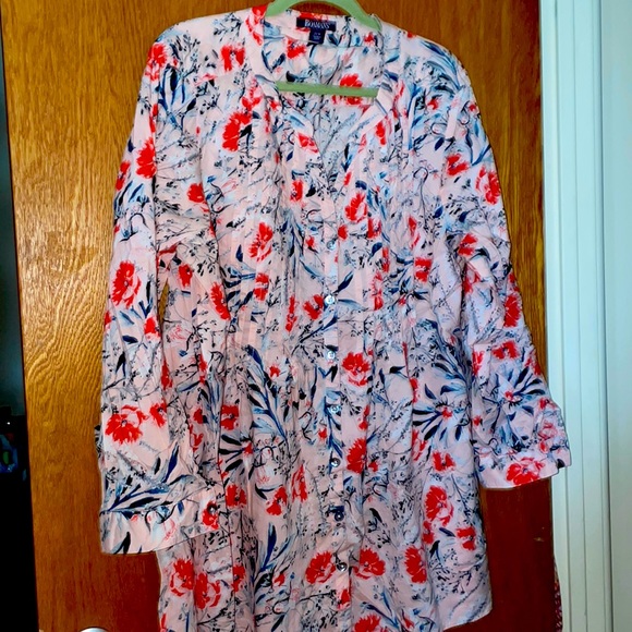 Roaman's Tops - Woman’s Long-sleeved Floral Blouse Size: 1X/22